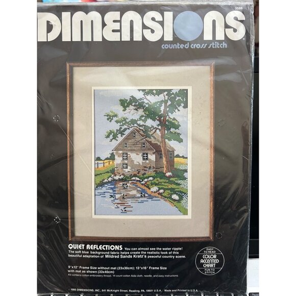 Dimensions Counted Cross Stitch Kit Quiet Reflections 9"x12" Frame Size Design - Picture 5 of 7